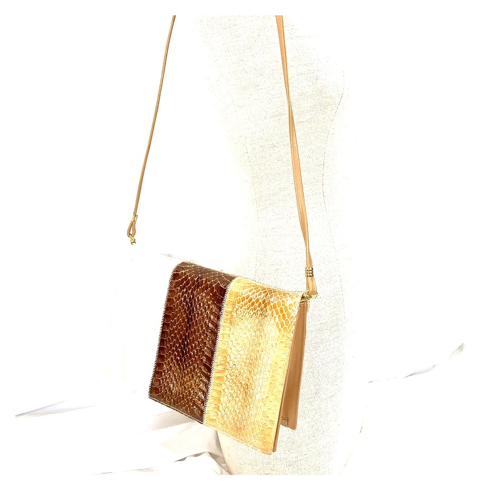 CORET Canada snake skin flap bag purse and clutch